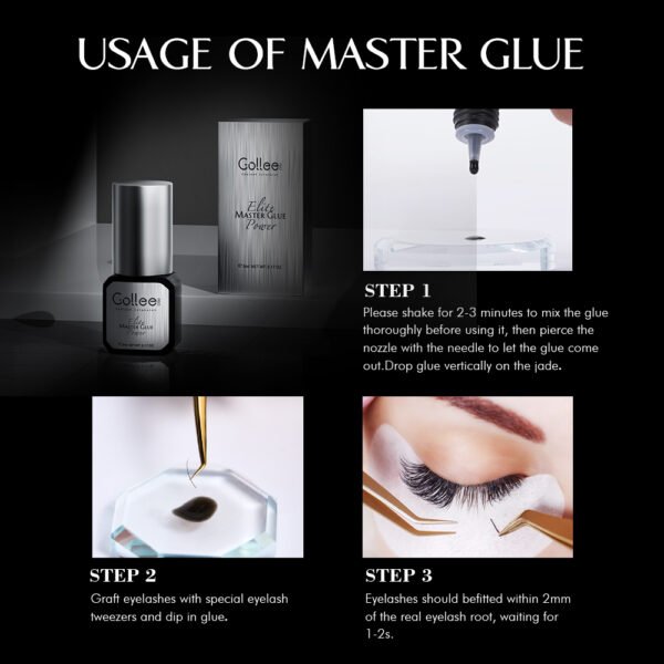 Gollee Lash Adhesive Latex Free Extention Korean Eye Lash Glue Eyelash Extension Glue Private Label Eyelash Glue - Image 3